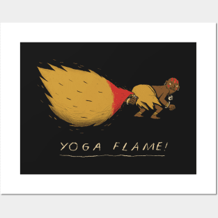 yoga flame Posters and Art